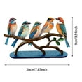 thumbnail image 2 of Birds on a Branch Desktop Decor - Multicolor Hummingbird Craft Statues for Office, Home, Window Sill, and Aviary Themed Gifts, 2 of 4