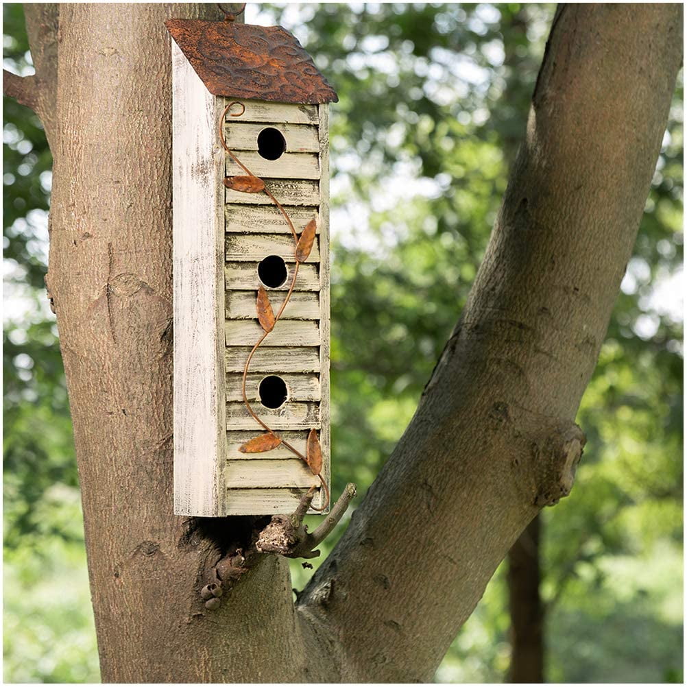 Creative Wooden Birdhouse Box Nest Dox Tree Wood Bird House Owls Box Garden Home 
