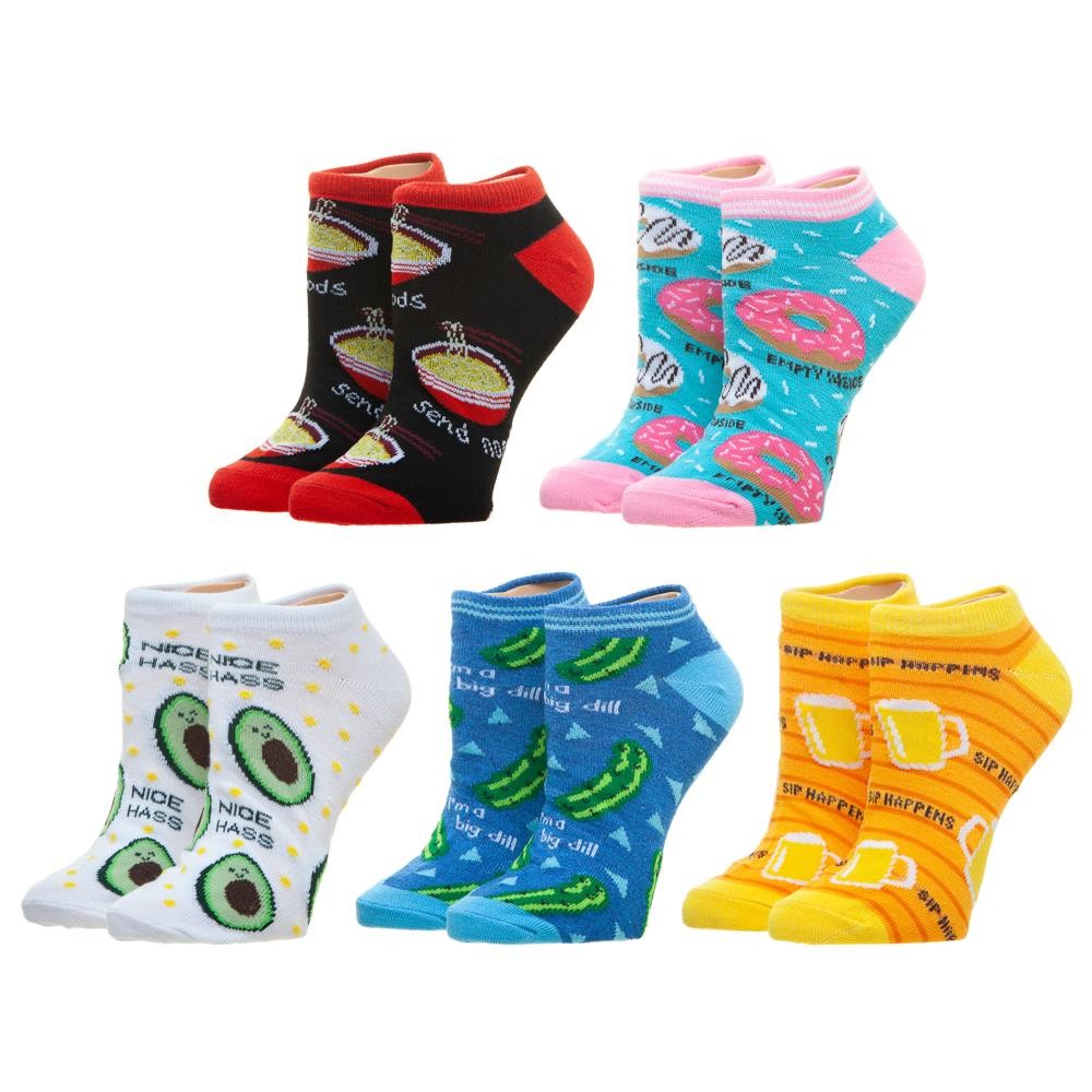 Ankle Sock Food Puns 5 Pack New xs7n64plw