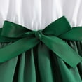 thumbnail image 5 of LEWKW Toddler Girls Flutter Sleeve Cotton Party Dress Contrast Trim Ruffle Neck with Bow Knot Sash A-Line Twirl Dress for Easter Garden Party, 5 of 7