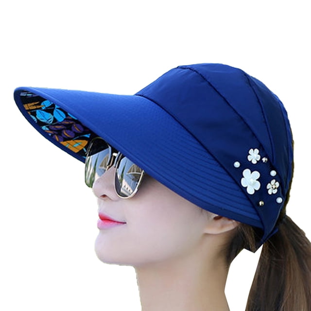 Sombreros de sol para mujer de ala ancha con visera para el sol, sombrero de verano para el sol MFZFUKR CPB-ZRF733-2