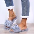 thumbnail image 7 of uublik Womens Fuzzy Slippers Indoor Home Slippers House Slippers Open-Toe Breathable Winter Indoor Slippers, Gray, 7 of 7