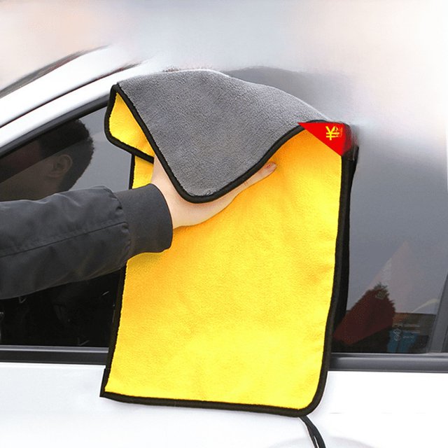 Toalla de lavado de autos Toalla de vellón de coral absorbente espesada Toalla de lavado de autos de dos colores de doble cara Toalla de lavado de autos de alta densidad