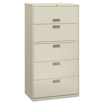 Brigade 600 Series 36 in. x 18 in. x 64.25 in. 4-Drawers 1 Roll-Out File Shelf Lateral File Cabinets - Light Gray