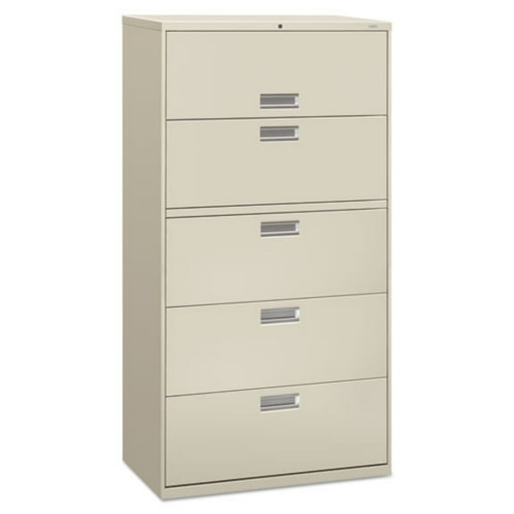 Brigade 600 Series 36 in. x 18 in. x 64.25 in. 4-Drawers 1 Roll-Out File Shelf Lateral File Cabinets - Light Gray