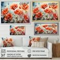 thumbnail image 4 of Designart "Reverie of Poppies Red and Green II" Floral Framed Wall Art - Traditional Red Poppies Hallway Framed Wall Art Decor, 4 of 6