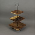 thumbnail image 4 of Polished Wood 3 Tier Square Shaped Serving Tray, 4 of 5