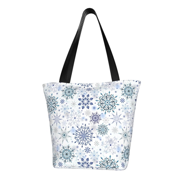 Easygdp Retro ice blue snowflakes Bolso de Hombro para Mujer, Bolso Bandolera y Cartera de Mano Elegante para Uso Diario