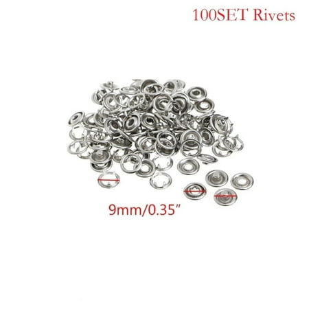 

GLFILL 100Pc 9.5mm Metal Sewing Prong Rings Buttons Press Studs Pliers Snap Clip Pliers