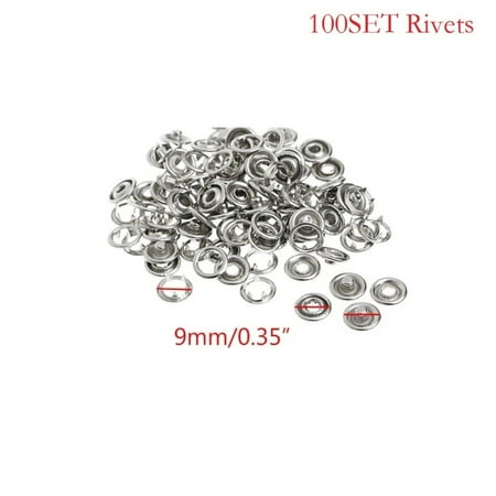 

100pc 9.5mm Metal Sewing Prong Rings Buttons Press Studs Pliers Snap Clip Pliers