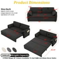 thumbnail image 2 of 63"Queen Size Pull Out Couch,3 In 1 Sleeper Sofa Couch Bed With Usb/Type C And 360° Phone Holder,Modern Loveseat Sleeper Couch With  Side Pocket For Living Room,Apartment,Black, 2 of 6