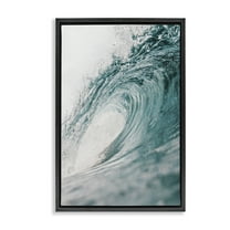 Stupell Industries Rolling Surf Waves Nautical & Beach Photography Black Floater Framed Canvas Art Print Wall Art, 17 x 25