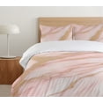 thumbnail image 4 of Ambesonne Pink Duvet Cover Set, Neutral Rosy Hue Marble Print, King, Sand Brown Pale Rose, 4 of 4