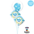 thumbnail image 2 of Qualatex 64371 18 in. Baby Boy Dots Stripes Flat Foil Balloon - Pack of 5, 2 of 2