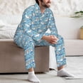 thumbnail image 7 of Disketp Pelican Reed And Fish Mens Pajama Set, Soft Warm Long Sleeve Sleepwear, Cozy Button-Down Pjs for Men-Small, 7 of 7