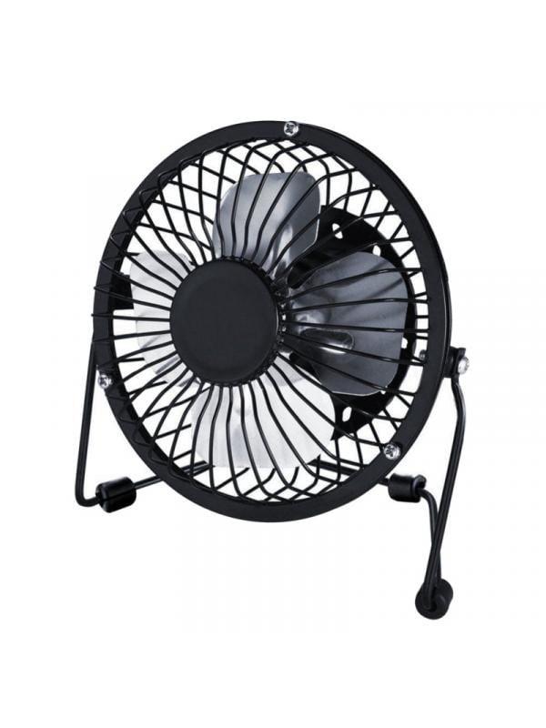 ESOLOM USB Electric Fan Aluminum Leaf Mini Electric Fan Desktop Office Mute Iron Small Fan Portable Rechargeable Fan