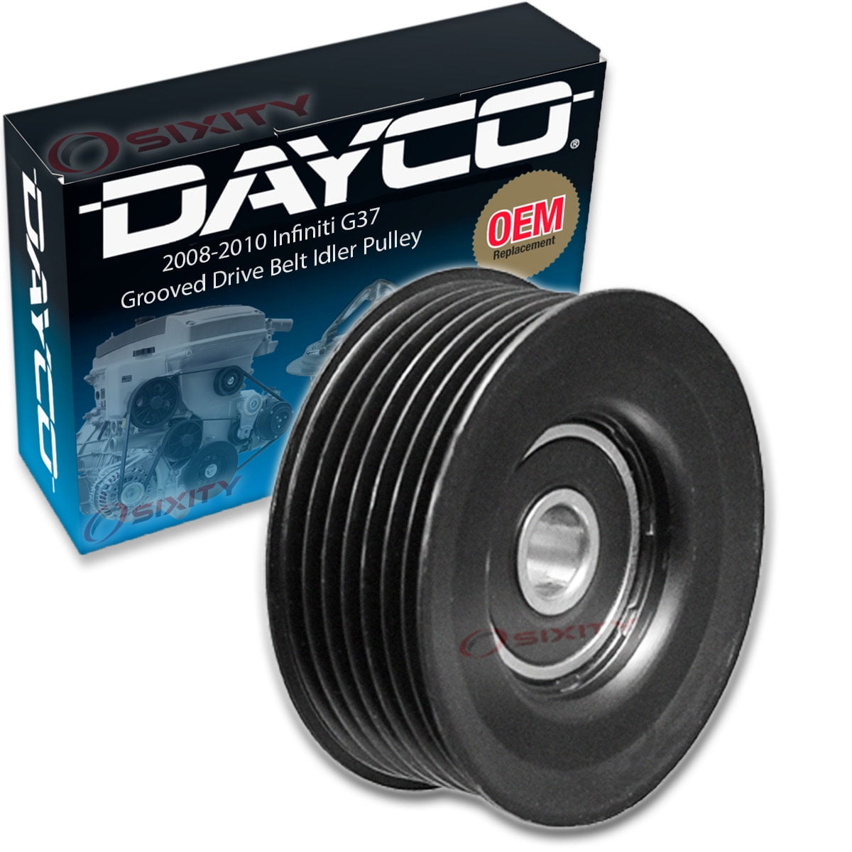 Dayco Grooved Pulley Drive Belt Idler Pulley compatible with Infiniti