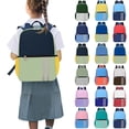 thumbnail image 2 of Color Block Stripe Backpack Primary School Middle Elementary Lightweight Multi Pocket Breathable Straps Waterproof Elementary Back To School Casual Bookbag, 2 of 3