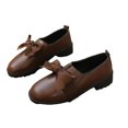 thumbnail image 2 of Women's Patent Leather Mary Janes Shoes Chunky Platform Oxfords with Bow Slip-On Dress Shoe Party Girls School, 2 of 6