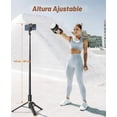 thumbnail image 3 of Trípode para teléfono y selfie stick con  remoto, portátil, ligero para grabación de video y vlog, trípode extensible para viajes compatible con  y , negro, 62", 3 of 8