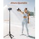 thumbnail image 3 of Trípode para teléfono y selfie stick con  remoto, portátil, ligero para grabación de video y vlog, trípode extensible para viajes compatible con  y , negro, 62", 3 of 8