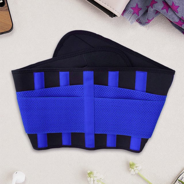 Magic Sticker Body Shaper Belt Elástico Ajustable Cintura Trainer Band (L Azul)