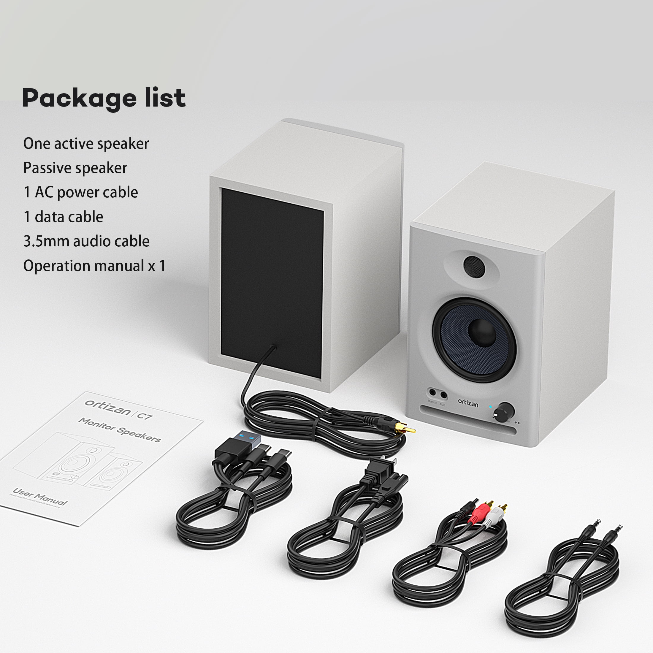 Active Studio Monitor Speakers, Bluetooth 5.3 Wireless, for Music Production, PC Gaming & Home Audio, Bookshelf Speakers (Pair, White)