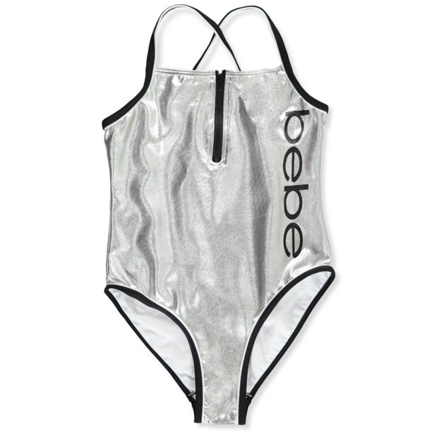 Bebe Bebe Girls 1 Piece Swimsuit Silver 10 12 Walmart Com Walmart Com Bebe Bebe Girls 1 Piece Swimsuit Silver 10 12 Walmart Com Walmart Com