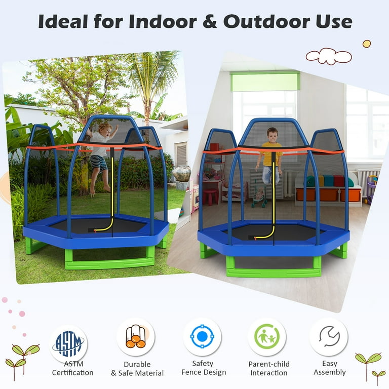 Costway 7FT Kids Trampoline - Fun Jumping Play Toy for Costway 7FT Kids Trampoline - Fun Jumping Play Toy for