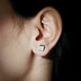 thumbnail image 3 of Rosec Jewels Minimal Stud Earrings with Ethiopian Opal and Blue Sapphire for Women - AAA Grade, 10K Yellow Gold, 3 of 9