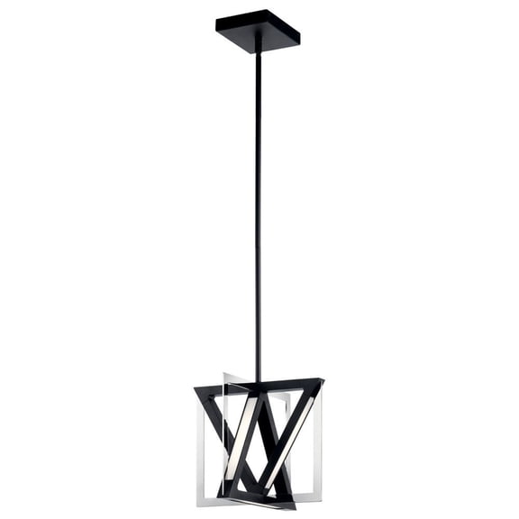 84083 - LED Mini Pendant - Axis - Matte Black/Chrome-1pack