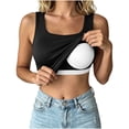 thumbnail image 2 of Women Undershirt Baeitkot Women's Fashion Solid Color Round Neck Built-In Chest Pad No Sleeve Sports Top, 2 of 7