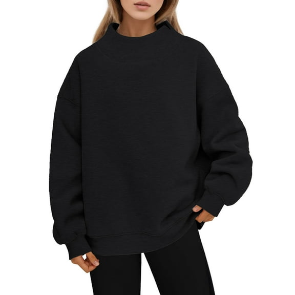 TIANZEN Women Oversized Sweatshirt Turtleneck Pullover Long Sleeve Tops Fall Clothing Ladies Hooded Sweaters Fitted Zip up Sweatshirt