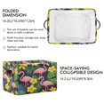 thumbnail image 2 of Yayeee 2 Pack Canvas Storage Basket with Handles for Shelves Fabric Bins Closet Organizer, Flamingo Pattern, 2 of 8