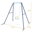 thumbnail image 3 of Costway Columpio de Exterior para Niños Set Columpio en Hierro con Estructura Estable y Asiento con Picos de Tierra Azul 171 x 176 x 166 cm, 3 of 10