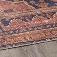 thumbnail image 4 of Hauteloom Malamote Machine Washable Vintage Area Rug for Living Room - Traditional Bohemian Medallion Carpet - Stain Resistant - Pet Friendly - Navy, Dark Pink, Burnt Orange - 7'10" x 10'2", 4 of 13