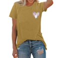 thumbnail image 2 of Yellow Womens Tops Spring/summer Baseball Print Loose T Shirt Short Sleeve Top Shirts for Women, 2 of 6