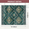 thumbnail image 2 of 8'x10' Area Rugs for Living Room, Machine Washable Non-Slip Carpet, Soft Faux Wool Low Pile Moroccan Farmhouse Western Rug, Dark Green, 2 of 5