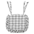 thumbnail image 4 of VHC Brands Chair Pad 16.5x18, Cotton Dining Room, Kitchen Chair Pads, Seat Cushion with Ties, Tucked, Annie Buffalo Check Collection, Rectangle 16.5x18, Ash Grey, Set of 4, 4 of 4