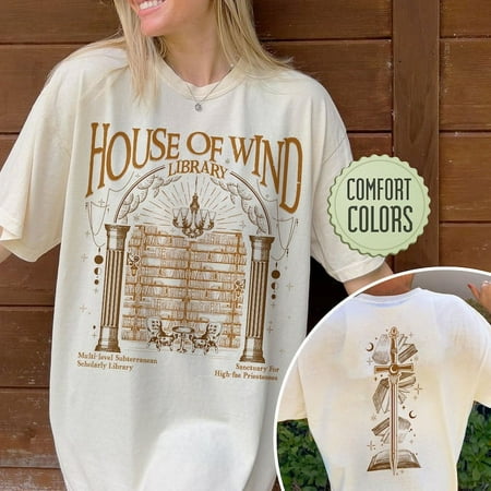 

ACOTAR House Of Wind Library Comfort Colors Shirt Night Court Velaris T Shirt Shirts For Acotar Fans Valkyrie Reading Room SJM Merch CIEN LUXURY