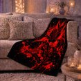 thumbnail image 6 of Red Gothic Lily on Black Splatter Field, Bold Botanical Style for Dark Art Lovers, Crimson Flower Flame Motif and Birthday Gift, Cozy Flannel Blanket for Bedroom and Living Room, Home Decor, 6 of 9