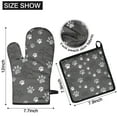 thumbnail image 6 of Grey Dog Paw Footprint Kitchen Oven Mitt and Pot Holder Sets 2 Pcs for Baking, Cooking and Grilling, Heat Resistant Up To 392 °F, 6 of 7