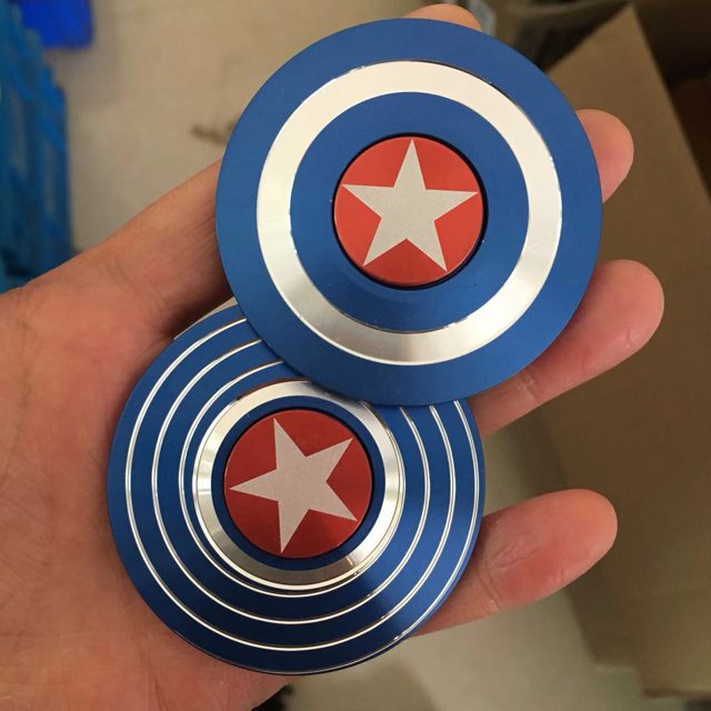 Giroscopio de dedo con escudo de aleación de aluminio del Capitán América, juguete de descompresión giratorio