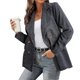 thumbnail image 4 of Women's Corduroy Jacket Solid Color Loose Lapel Coat Fashion Long Sleeve Outwear for Autumn Winter New, 4 of 5