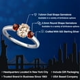thumbnail image 2 of Gem Stone King 925 Sterling Silver Peach Morganite and Red Garnet Engagement Ring for Women | 1.05 Cttw | Oval 7X5MM | Gemstone October Birthstone | Size 6, 2 of 6