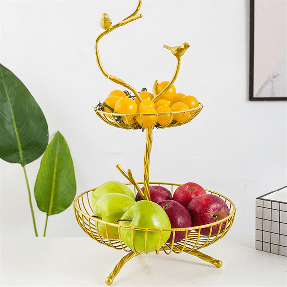 3-Tier Fruit Basket Holder Decorative Fruit Bowl Rack Metal Stand Table Countertop Holder for Vegetables Bread Snack