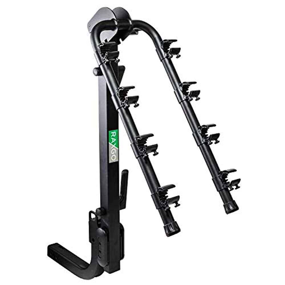 Premium Hitch Mounted 4 Bike Rack Carrier, Sturdy Bicycle Swing Away Rack Fits 2" Receiver