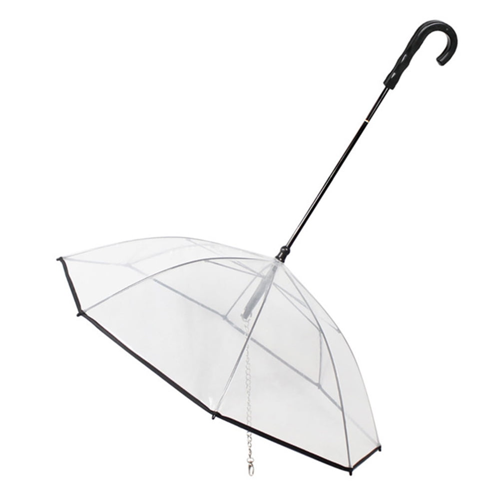 Yinrunx Transparent Pet Dog Umbrella with Leash.Extra Long Handle & Extra Strong Leash & Pre-Assembled.Perfect Gift for Dogs and Pet Lover-30.31（Umbrella Diameter）