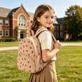 thumbnail image 4 of CUZIBR Corduroy Strawberry Print Mini Backpack Adjustable Shoulder Strap Kids Backpack Cute Fruit Pattern Small School Bag Daypack For Little Girls Travel Back To School Use, 4 of 4