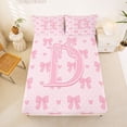 thumbnail image 5 of Manfei Cartoon Heart Print Full Size Sheets For Kids,Letter D Personalized Initial Girls Bed Sheets,4 Pieces, 5 of 6